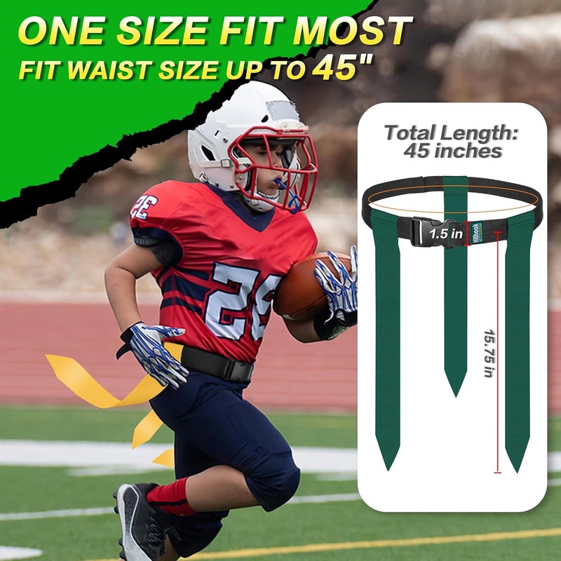 Hilhook Flag Football Belts, 14 Player Flag Football Set with 42 Flags for Kids Youth and Adults Training Equipment - Image 3